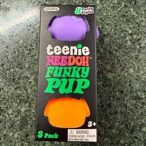 Teenie NeeDoh Funky Pup 3-Pack - Random Pups Squish Fidget Stress Relief Toy